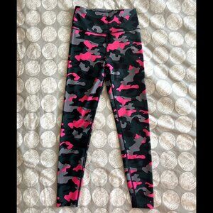 Aqua Athletic Bloomingdales Neon Pink Camo Green Leggings Yoga Pants Sz XS